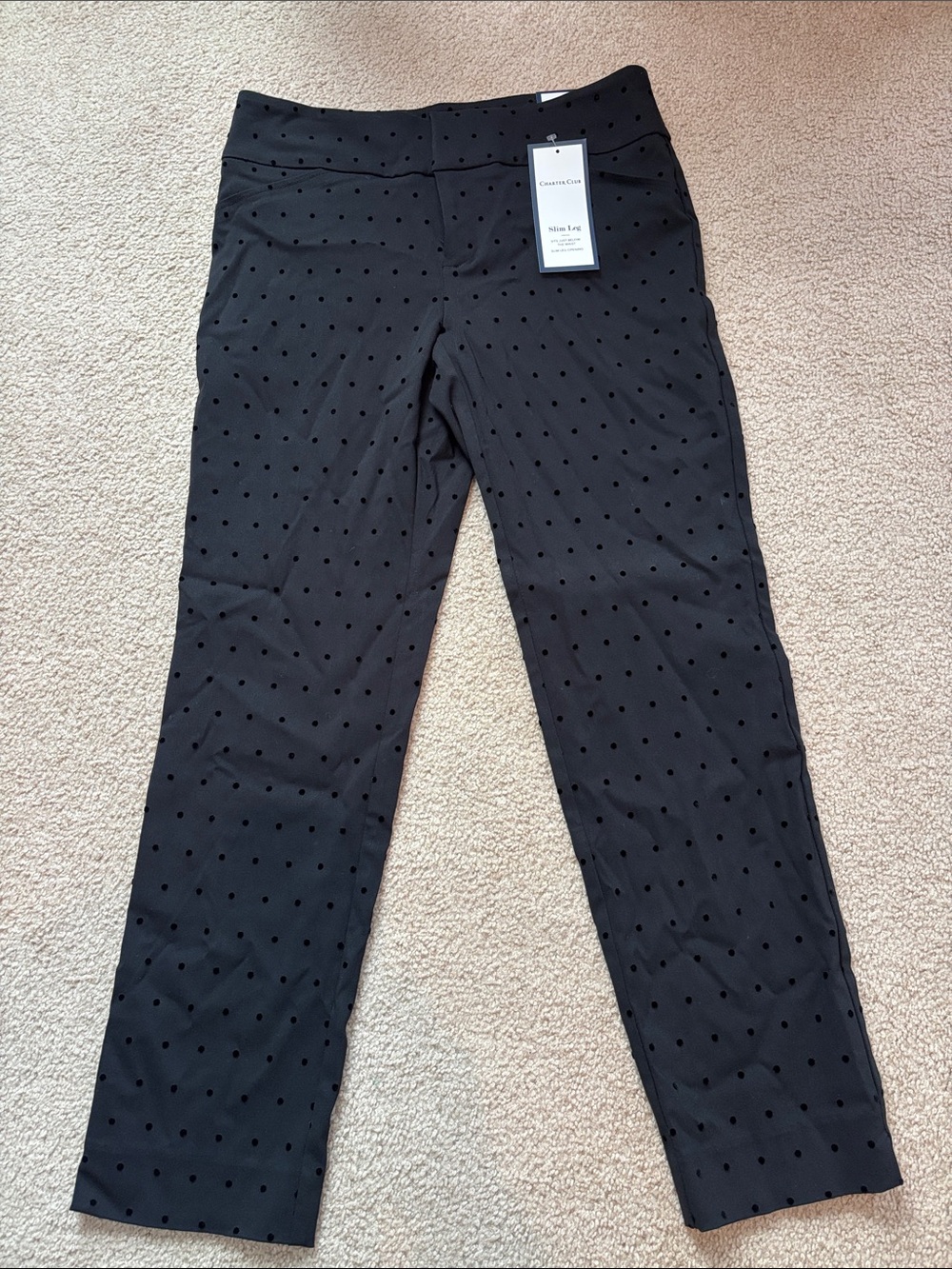 Charter Club Black Polka Dot Ankle Pants